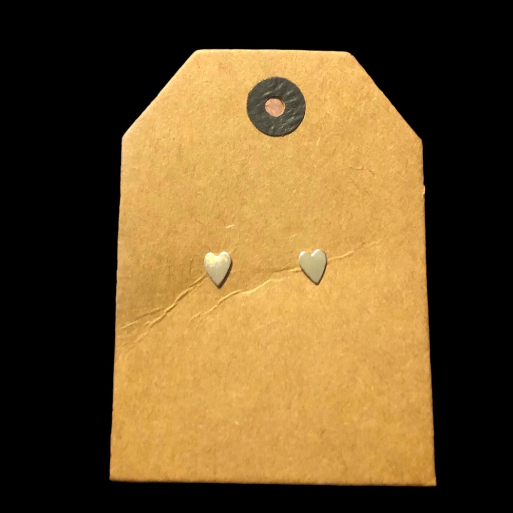Sterling Silver 925 Tiny Heart Stud Earrings